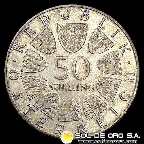 NA1 - AUSTRIA - 50 SCHILLING, 1967 - MONEDA DE PLATA