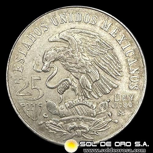 NA4 - MEXICO - 25 PESOS, 1968 - MONEDA DE PLATA