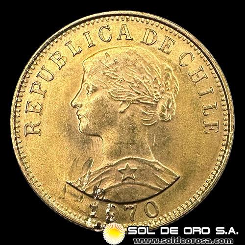 REPUBLICA DE CHILE - 50 PESOS (5 CONDORES) - 1970 - MONEDA DE ORO