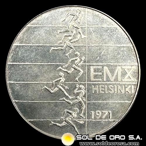 NA3 - FINLANDIA - 10 MARKKAA, 1971 - X CAMPEONATO DE EUROPA DE ATLETISMO - MONEDA DE PLATA