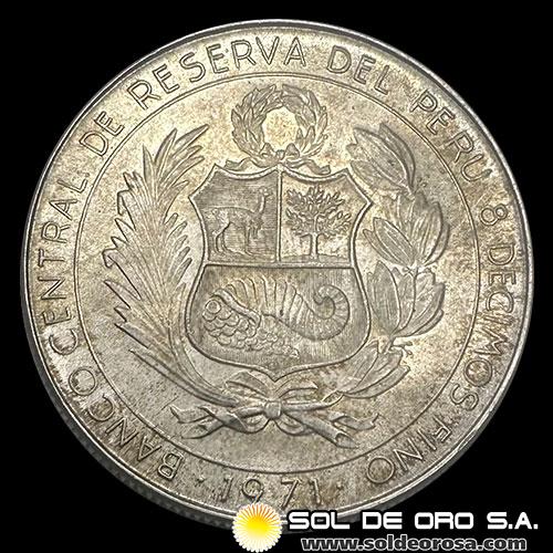 NA4 - PERU - 50 SOLES DE ORO, 1971 - SESQUICENTENARIO DE LA INDEPENDENCIA - MONEDA DE PLATA