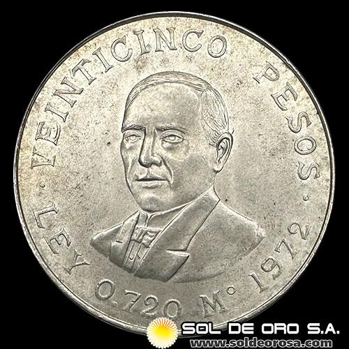 NA4 - MEXICO - 25 PESOS, 1972 - MONEDA DE PLATA