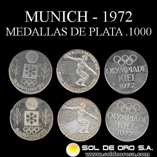 ALEMANIA - OLIMPIADAS MUNICH 1972 - MEDALLAS DE PLATA 1000