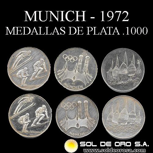 ALEMANIA - OLIMPIADAS MUNICH 1972 - MEDALLAS DE PLATA 1000