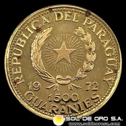 72 - PARAGUAY - PM 73 - 1.500 GUARANIES, 1972 - Motivo: OLIMPIADAS MUNICH 1972 (RUNNER) - MONEDAS CONMEMORATIVAS DE ORO