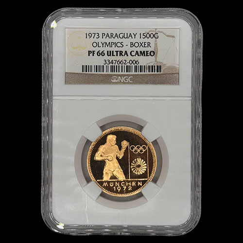 STAL - PARAGUAY - PM 99 - 1.500 GUARANIES, 1973 - Motivo: OLIMPIADAS MUNCHEN 1972 / BOXEO - BOX - MONEDAS CONMEMORATIVAS DE ORO