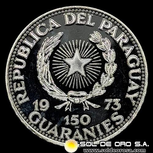 NUMIS - PARAGUAY - PM 91 - 150 GUARANIES, 1973 -Motivo: MARISCAL JOSE FELIX ESTIGARRIBIA - MONEDAS CONMEMORATIVAS DE PLATA