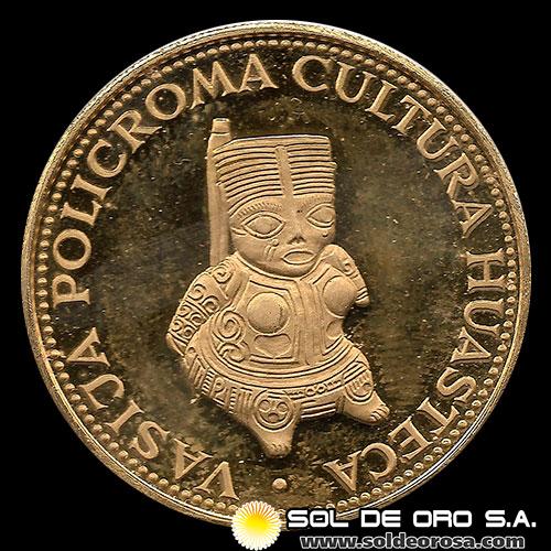 72 - PARAGUAY - PM 118 - 3.000 GUARANIES, 1973 - Motivo: VASIJA POLICROMA - CULTURA HUASTECA - MONEDAS CONMEMORATIVAS DE ORO