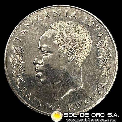 NA4 - TANZANIA - 25 SHILINGI, 1974 - CONSERVACION - MONEDA DE PLATA
