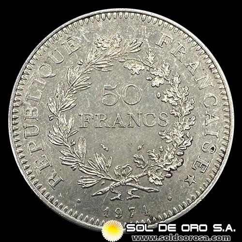 NA3 - FRANCIA - 50 FRANCS, 1974 - MONEDA DE PLATA