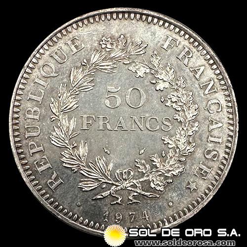 NA3 - FRANCIA - 50 FRANCS, 1974 - MONEDA DE PLATA