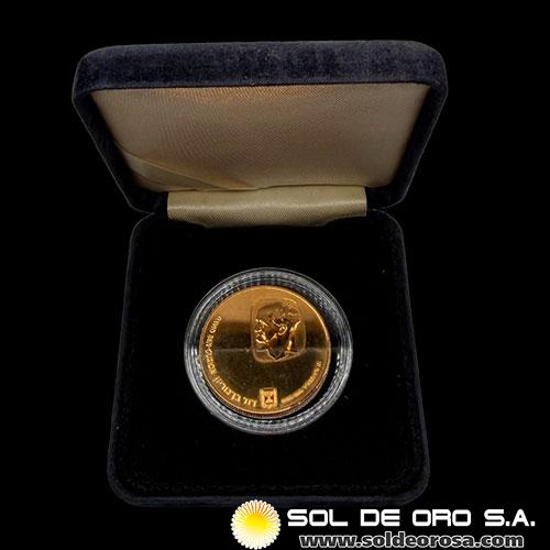 ISRAEL - 500 LIROT, 1974 - 1st ANNIVERSARY DEATH OF DAVID BEN GURION - MONEDA DE ORO