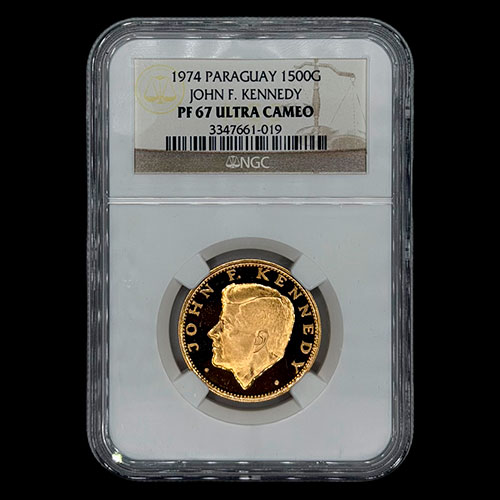 STAL - PARAGUAY - PM 147 - 1.500 GUARANIES, 1974 - Motivo: JOHN F. KENNEDY - MONEDAS CONMEMORATIVAS DE ORO