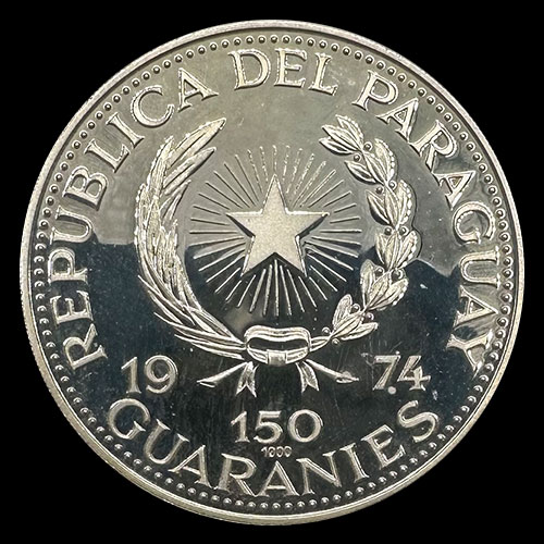 72 - PARAGUAY - PM 144 - 150 GUARANIES, 1974  - Motivo: WILHELM TELL -  MONEDAS CONMEMORATIVAS DE PLATA