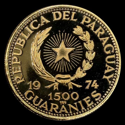 STAL - PARAGUAY - PM 156 - 1.500 GUARANIES, 1974 - Motivo: WILHELM TELL - MONEDAS CONMEMORATIVAS DE ORO