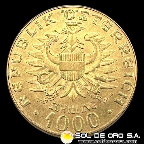 AUSTRIA - REPUBLIK OSTERREICH - 1.000 SCHILLING, 1976 - MONEDA DE ORO 