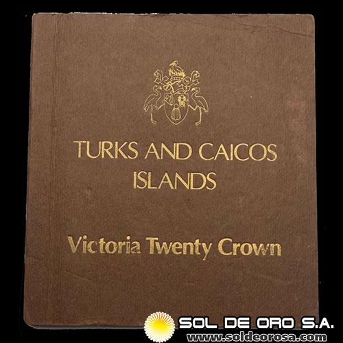 TURKS AND CAICOS ISLANDS - 20 CROWNS, 1976 - QUEEN VICTORIA - MONEDA DE PLATA