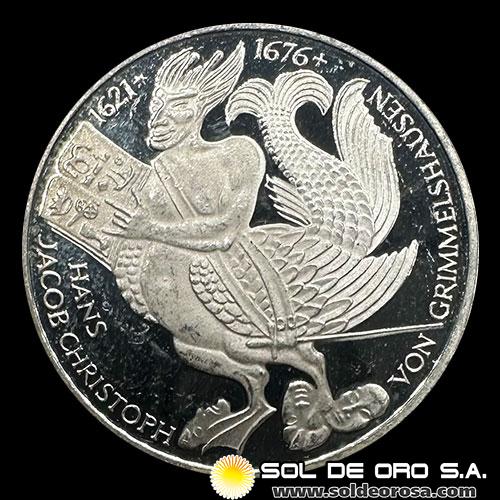 	NA1 - ALEMANIA - 5 MARK - 1976 - Subject: 300th Anniversary - Death of von Grimmelshausen, writer - MONEDA DE PLATA