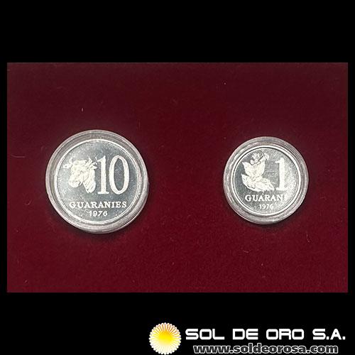 NUMIS - MONEDAS DEL PARAGUAY - SET PROOF DE 1 Y 10 GUARANIES - 1976 - SET CONMEMORATIVA DE MONEDAS