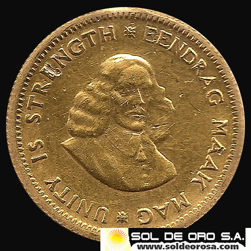 SUDAFRICA - 1 RAND, 1978 - MONEDA DE ORO