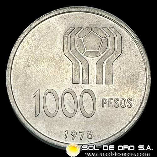 NA1 - ARGENTINA - 1000 PESOS, 1978 - MUNDIAL DE FUTBOL - MONEDA DE PLATA