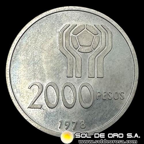 NA1 - ARGENTINA - 2000 PESOS, 1978 - MUNDIAL DE FUTBOL - MONEDA DE PLATA