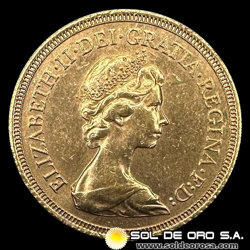 INGLATERRA - SOVEREIGN, LIBRA INGLESA (ELIZABETH II CORONADA) - 1979 - MONEDA DE ORO