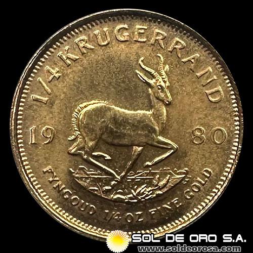 SUDAFRICA - 1/4 oz., KRUGERRAND - 1980 - MONEDA DE ORO