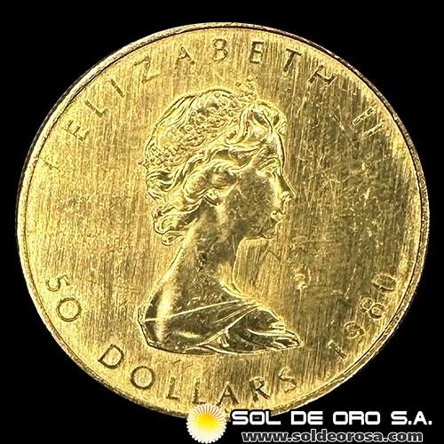 CANADA - 50 DOLLARS, 1980 - ELIZABETH II - MONEDA DE ORO