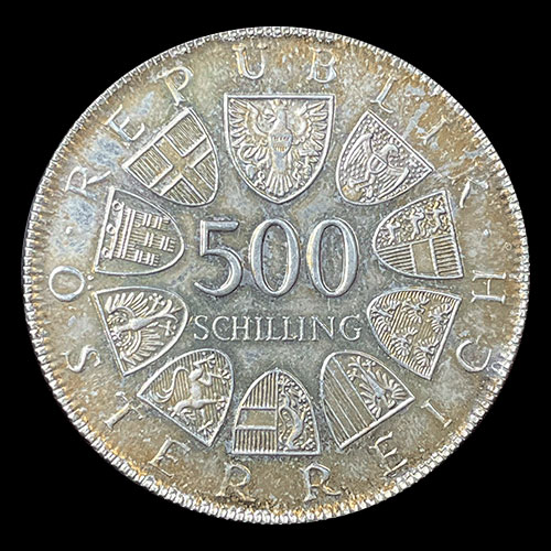 NA1 - AUSTRIA - 500 SCHILLING, 1980 - 200 ANIVERSARIO DE LA MUERTE DE MARIA TERESA - MONEDA DE PLATA