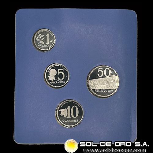 NUMIS - MONEDAS DEL PARAGUAY - SET PROOF DE 1, 5, 10 Y 50 GUARANIES - 1980 - SET CONMEMORATIVA DE MONEDAS