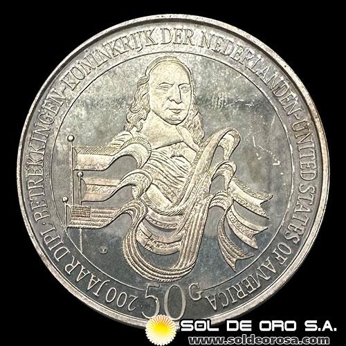 NA3 - HOLANDA - 50 GULDEN, 1982 - MONEDA DE PLATA