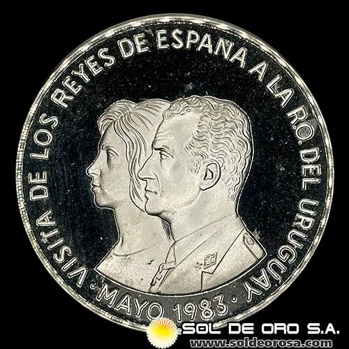 REPUBLICA DEL URUGUAY - 2000 NUEVOS PESOS, 1983 - VISITA DE LOS REYES DE ESPAÑA - MONEDA DE PLATA