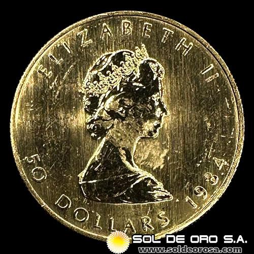 CANADA - 50 DOLLARS, 1984 - ELIZABETH II - MONEDA DE ORO