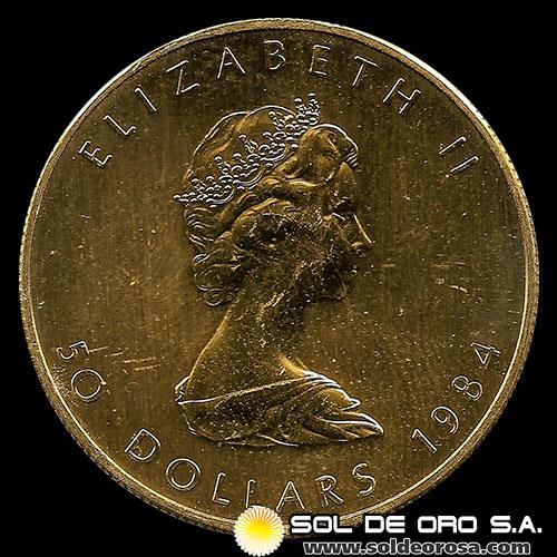 CANADA - 50 DOLLARS, 1984 - ELIZABETH II - MONEDA DE ORO