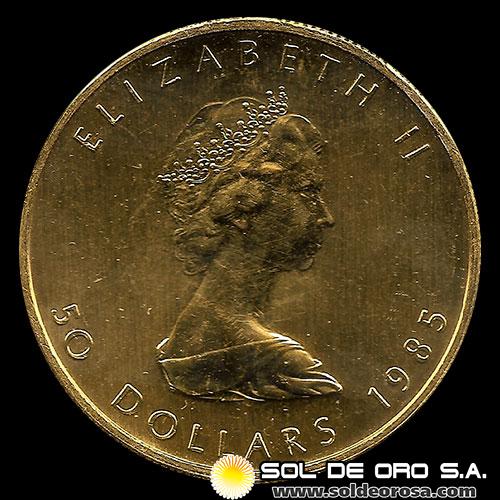 CANADA - 50 DOLLARS, 1985 - ELIZABETH II - MONEDA DE ORO