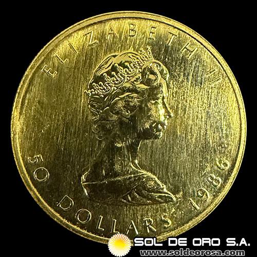 CANADA - 50 DOLLARS, 1986 - ELIZABETH II - MONEDA DE ORO