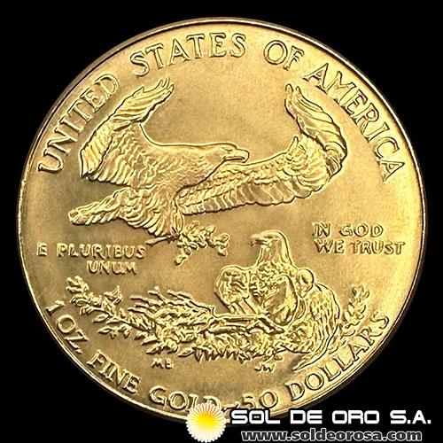 ESTADOS UNIDOS DE AMERICA - 50 DOLLARS, 1986 - MONEDA DE ORO