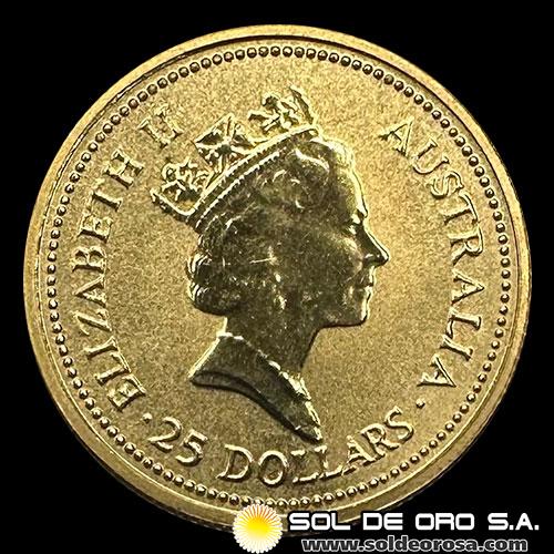 AUSTRALIA - 1/4 oz., 25 DOLLARS - 1989 - MONEDA DE ORO