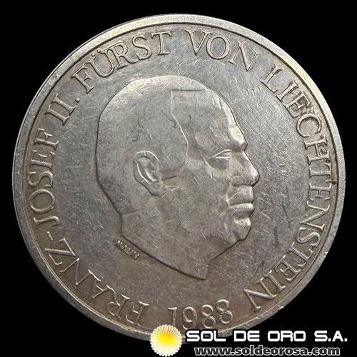 NA2 - LIECHTENSTEIN - 10 FRANKEN, 1988 - FRANZ JOSEF II - MONEDA DE PLATA
