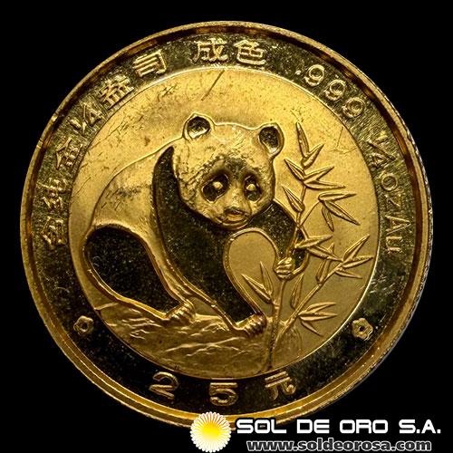 CHINA - PANDA 1/4 oz., 1988 - 25 YUAN - MONEDA DE ORO