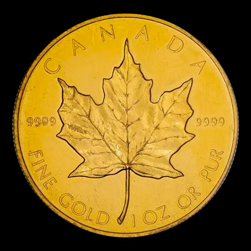 CANADA - HOJA DE MAPPLE 1 oz., 50 DOLLARS, 1988 - MONEDA / ONZA DE ORO 24K / 999