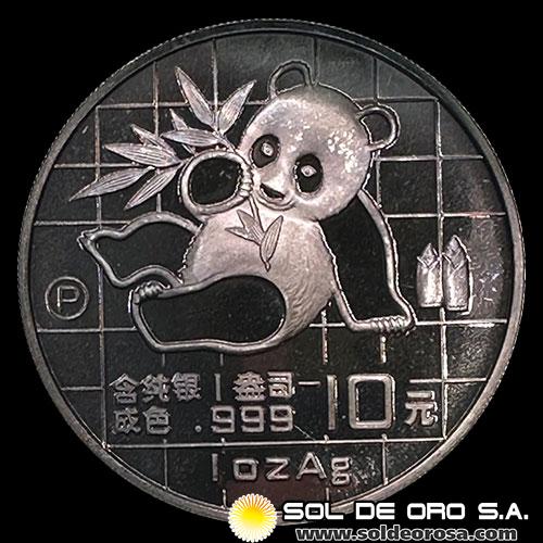 CHINA - PANDA 1 oz., 10 YUAN - 1989 - MONEDA DE PLATA