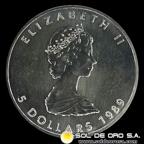 CANADA - 5 DOLLARS, 1989 - MONEDA DE PLATA