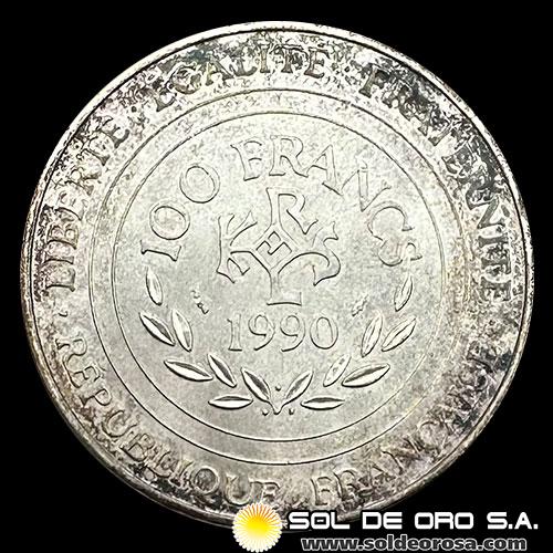 NA3 - FRANCIA - 100 FRANCS, 1990 - MONEDA DE PLATA