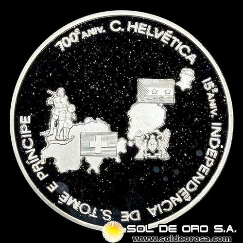 SANTO TOME Y PRINCIPE - 1000 DOBRAS, 1990 - 1 OUNCE - MONEDA DE PLATA