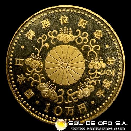 JAPON - 100.000 YEN, 1990 - HEISEI - MONEDA DE ORO