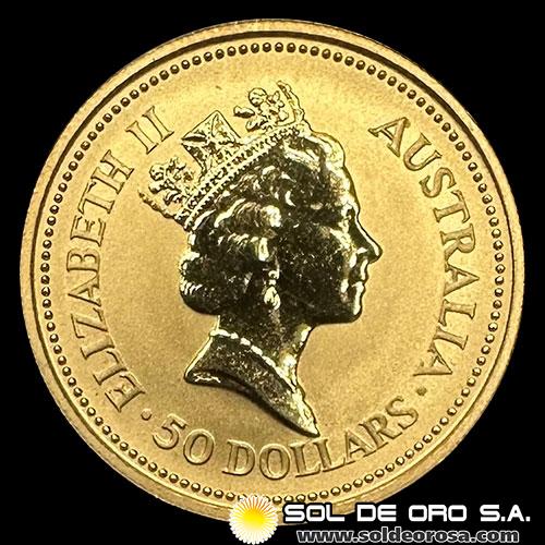 AUSTRALIA - 1/2 oz., 50 DOLLARS - 1990 - MONEDA DE ORO