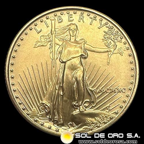 ESTADOS UNIDOS DE AMERICA - 1/4 oz., 10 DOLLARS - 1990 - MONEDA DE ORO