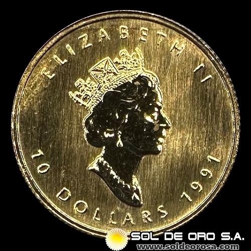 CANADA - 1/4 oz., 10 DOLLARS - 1991 - MONEDA DE ORO